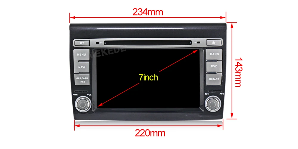 Best MEKEDE Capacitive screen HD Car DVD Player 2 din Stereo for Fiat Bravo 2007-2014 Radio NAVI GPS Navigation System Bluetooth 2