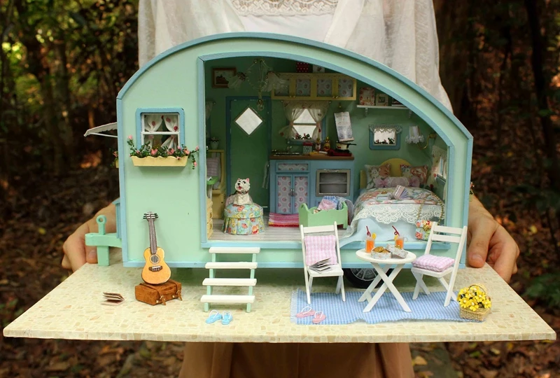 Кукольный домик Wodden Miniatura кукольные домики набор мебели DIY головоломка Сборка Кукольный домик путешествие во времени A016 Каса де BONECA POPPENHUIS