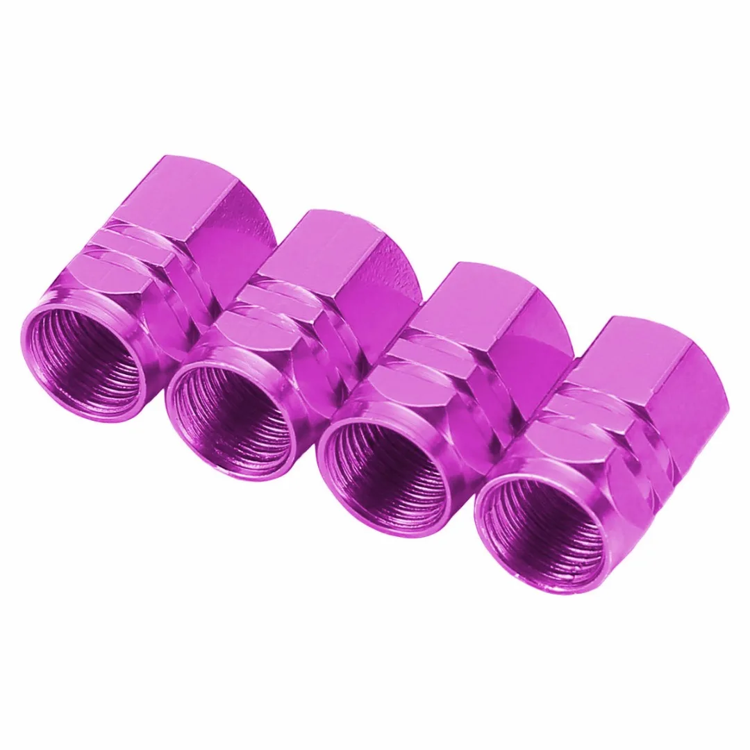 

Tire Accessories 4pcs 16x10mm Universal Car Wheel Tire Cap Purple Aluminum Car Tyre Valve Air Stem Cover Mayitr