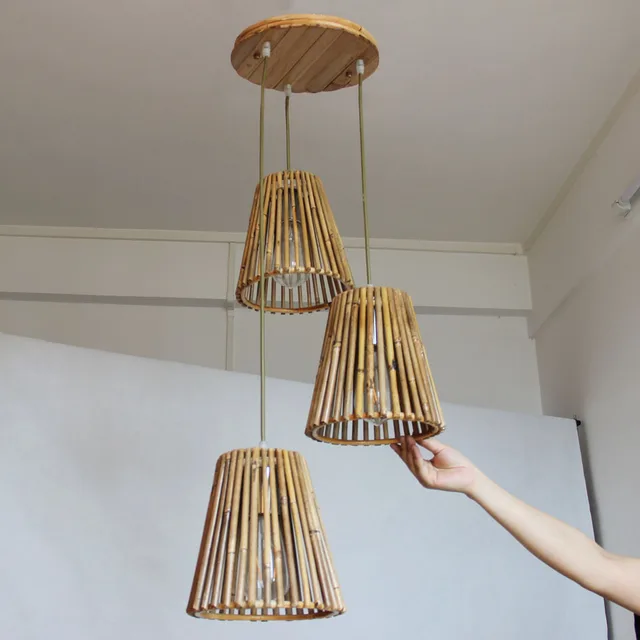 Buy Vintage bamboo Retro Pendant Lights Dining Room