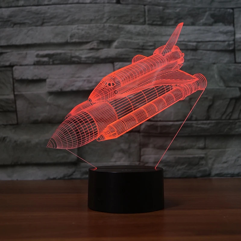  Space Shuttle Touch Table Lamp 7 Colors Changing Desk Lamp 3d Lamp Novelty Led Night Lights Drop Sh