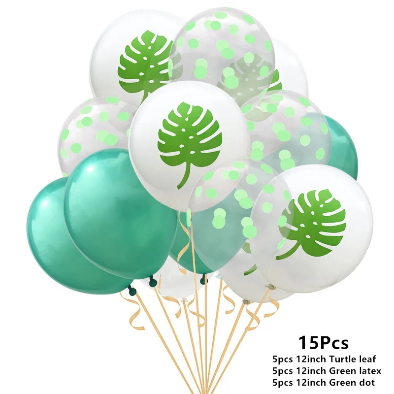 Big leaf 15 шт. плотные 1" латексные конфетти воздушные шары Фламинго панда баллон Babyshower воздушные шары День рождения украшения для взрослых детей балон - Цвет: Big leaf