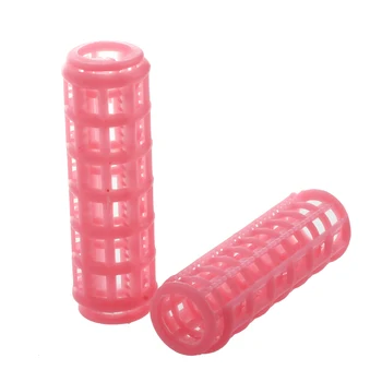 

New 12 Pcs Pink Plastic DIY Hair Styling Roller Curlers Clips