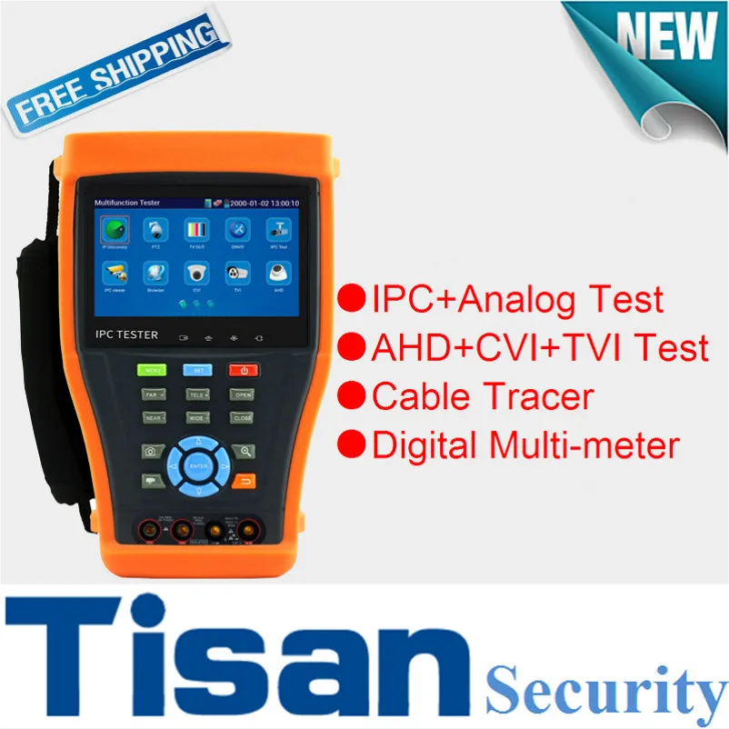 

4.3 inch touch screen AHD CVI 3.0TVI IP Analog Camera cctv test monitor cctv tester with Digital multi-meter Cable Tracer test