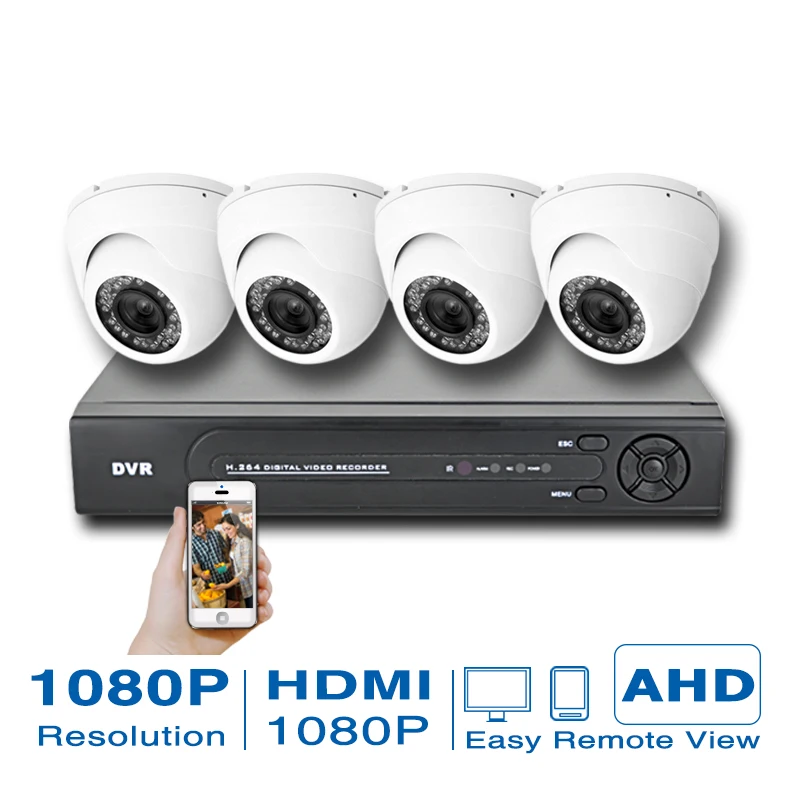 New 4CH AHD DVR Kit 1080p 2MP DVR Night Vision 2.8 12mm CCTV Home DIY 2