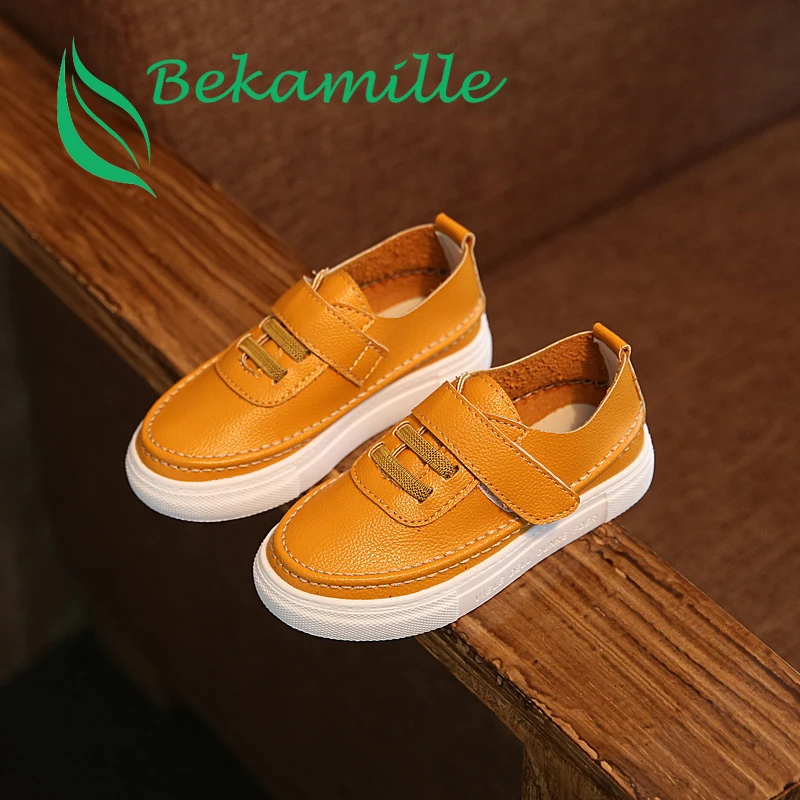Bekamille Rubber Soles Kids Super Soft Leather Sneakers Girls Boys