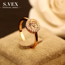 S.vex 2017 New Arrival Wome Flower Rings Fashion Rose Top Quality Female Finger Crystal Ring Jewelry Accessory XH-RG009