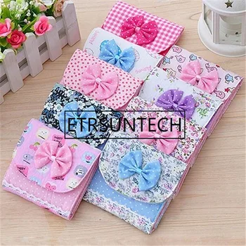 

500pcs/lot Bowknot Portable Sanitary Napkins Pads Carrying Easy Bag Small Articles Gather Pouch Case Girl's Secret Bag