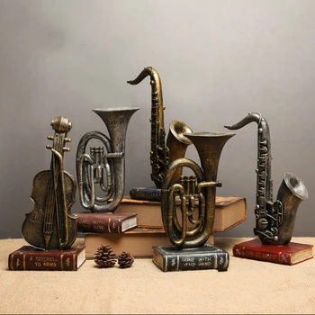 

Creative Musical Instrument Model Coffee Bar Home Store Wine Cabinet Sachs Violin Model Retro-nostalgic Small Ornaments Decor