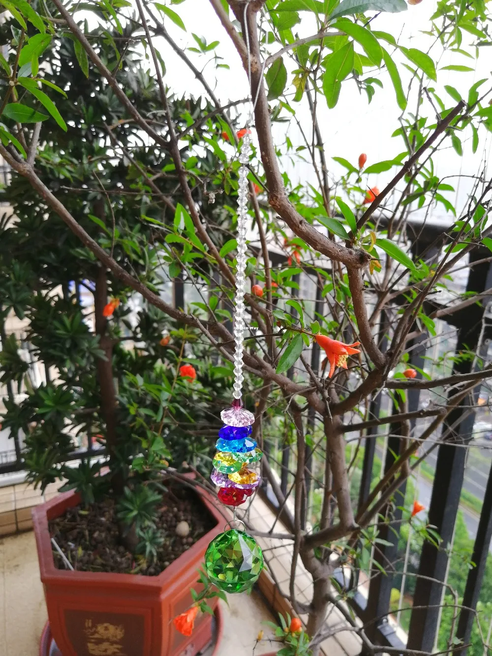

Free Shipping 2pcs/lot K9 Crystals Prism Pendant Rainbow Maker Hanging Home Decoration Crystal Sun Catcher 240mm Crystal Ball