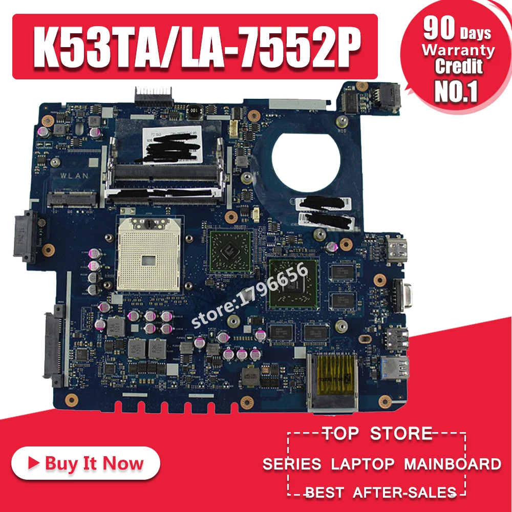 Tanie K53TA płyta główna LA 7552P pamięci RAM dla ASUS K53TA K53TK X53T K53T laptopa płyty głównej płyta główna w K53TA płyty głównej płyta główna K53TA test płyty głównej 100% OK
