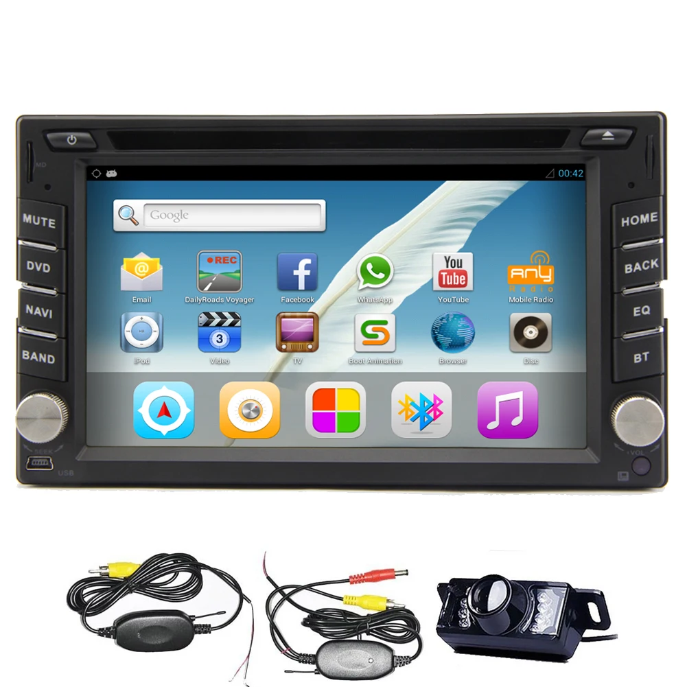 Sale Android 5.1 6.2" 4-Core USB Logo GPS Car DVD HeadUnit Radio AMP EQ Map Capacitive Video Auto 1080P OBD2 Stereo 2Din 9