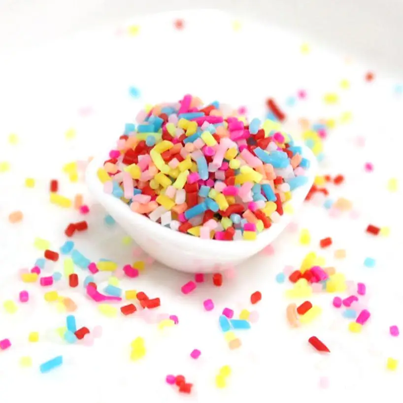 100g Faux Food Craft Confetti DIY Jewelry Resin Pendant Embellishments Charms Decor Polymer Clay Toppings Rainbow Fake Sprinkles