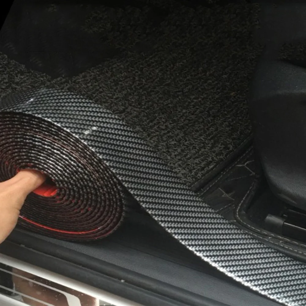 Автомобильная наклейка 5D из углеродного волокна, резиновая формовочная продукция для защиты дверей, бампер для кузова автомобиля, декоративные аксессуары для автомобиля, уголок
