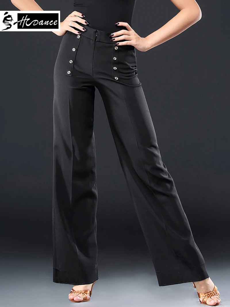

2018 New Brand Latin Dance Trouser Black High Waist For Flamengo Salsa Samba Tango Ballroom Competition Dress Hot Sale A2047