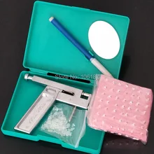 Pro Сталь уха средства ухода за кожей носа тату машинка пистолет для питания инструмента комплект+ 98 шт. шпильки