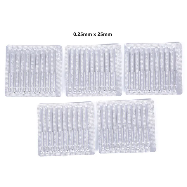 50PCS/Pack 0.25mm/0.3mm/0.35mm/0.4mm Acupuncture Needles Disposable ...