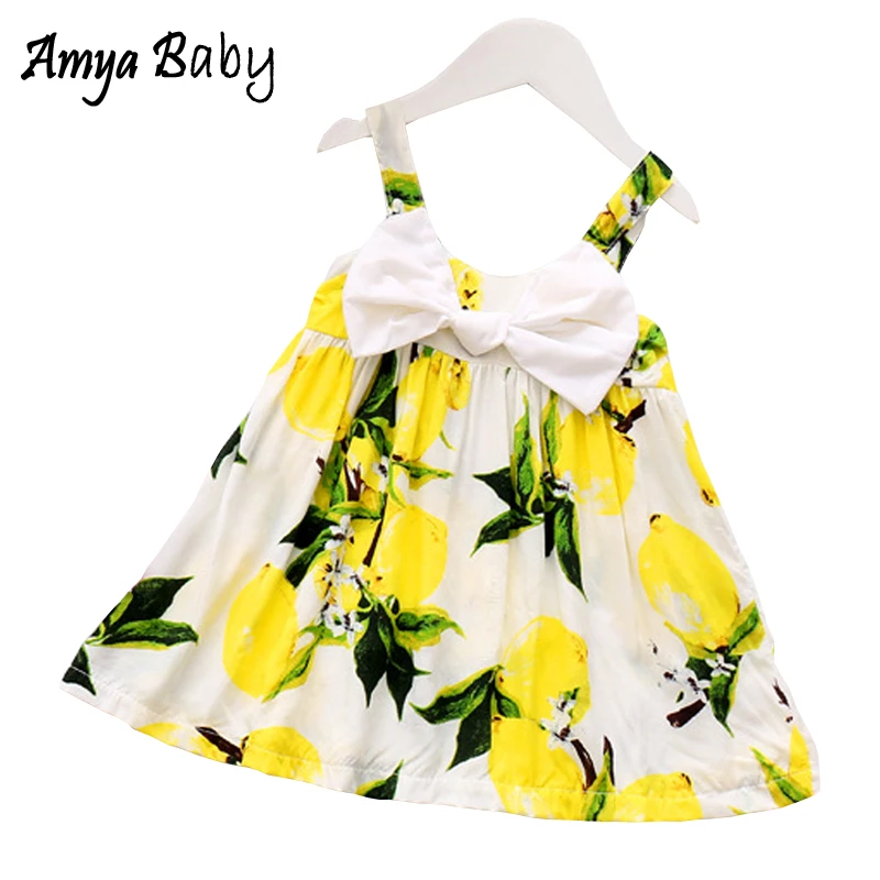Amyababy Bebe Filles D Ete Dress Impression Mango Sangle Dress Pour Nouveau Ne Bebe Fille Vetements Princesse Robes Enfant Vetements Enfants Aliexpress