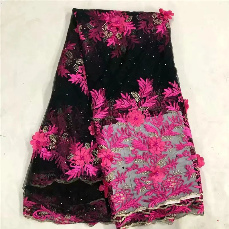 

Latest Beaded Lace Fabric 2018 Fashion African Lace Fabric Tulle African French Lace Fabric High Quality Nigerian Fabrics XM1230