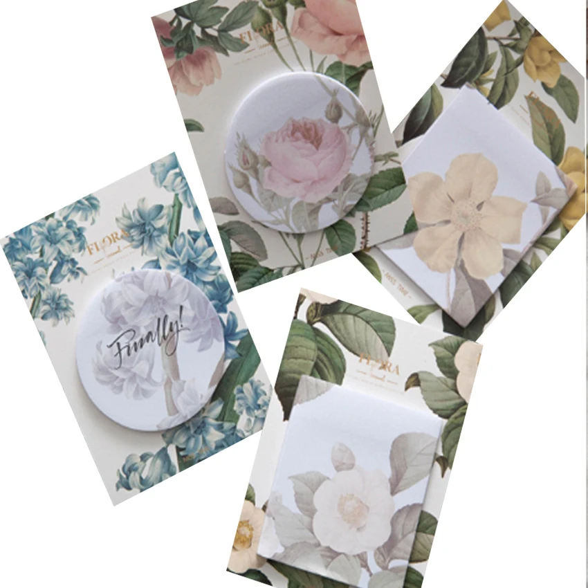 

30packs /lot Kawaii Flower Colour Decoration Memo Pad Self-Adhesive N Times Sticky Notes Office School Supplie Wholesale