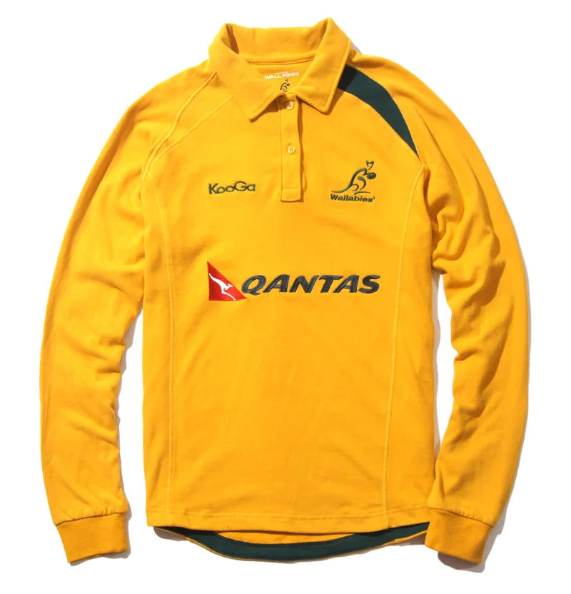 Australian wallabies kooga national team rugby 100 cotton long sleeve polo shirtin TShirts