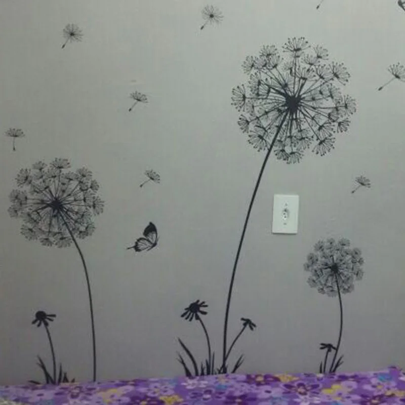 60-90cm-Butterfly-Flying-In-Dandelion-Wall-stickers-bedroom-Living-room-stickers-Style-Wall-Sticker-Design (4)