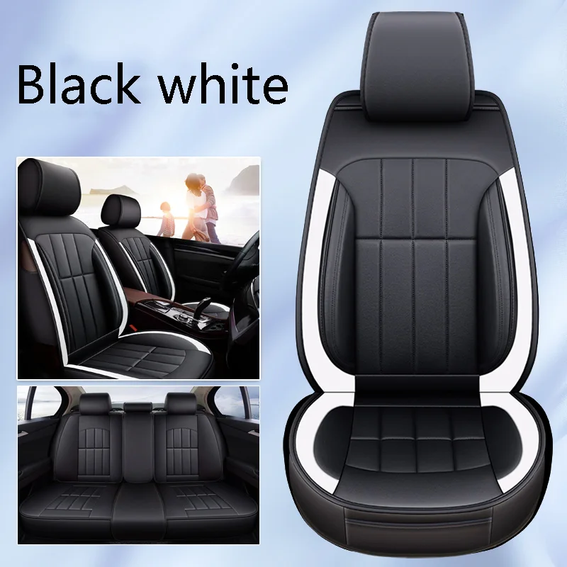 Высокое качество кожаные автомобильные чехлы для сидений автомобиля Подушка интерьерные аксессуары для citroen berlingo c elysee c2 c3 c4 picasso pallas c4l - Название цвета: black White