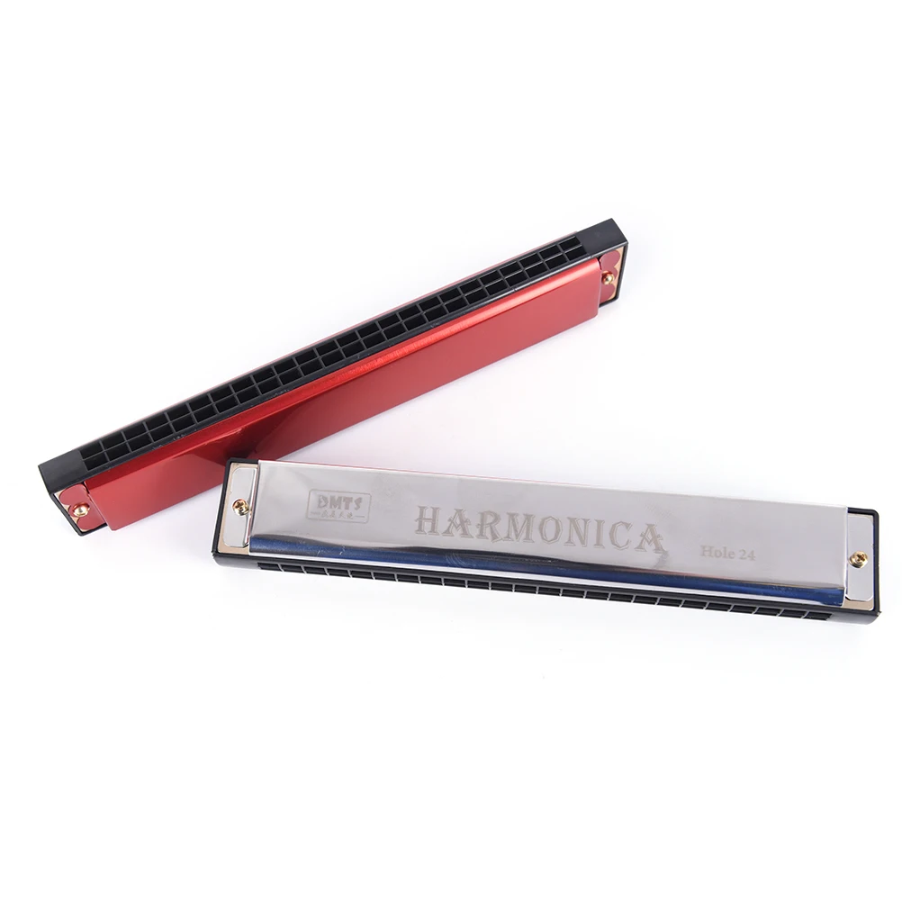 

24 Hole Key Of C Play Harmonica Tremolo Harmonica Mouth Organ Double Row for Musical Beginner