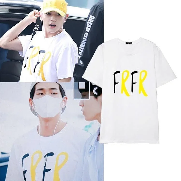 

SHINEE ONEW NCT TAEYONG 'FRFR' T-SHIRT - SHINEE NCT MERCH KPOP men and women summer Short Sleeve Cool New Fashion Tee