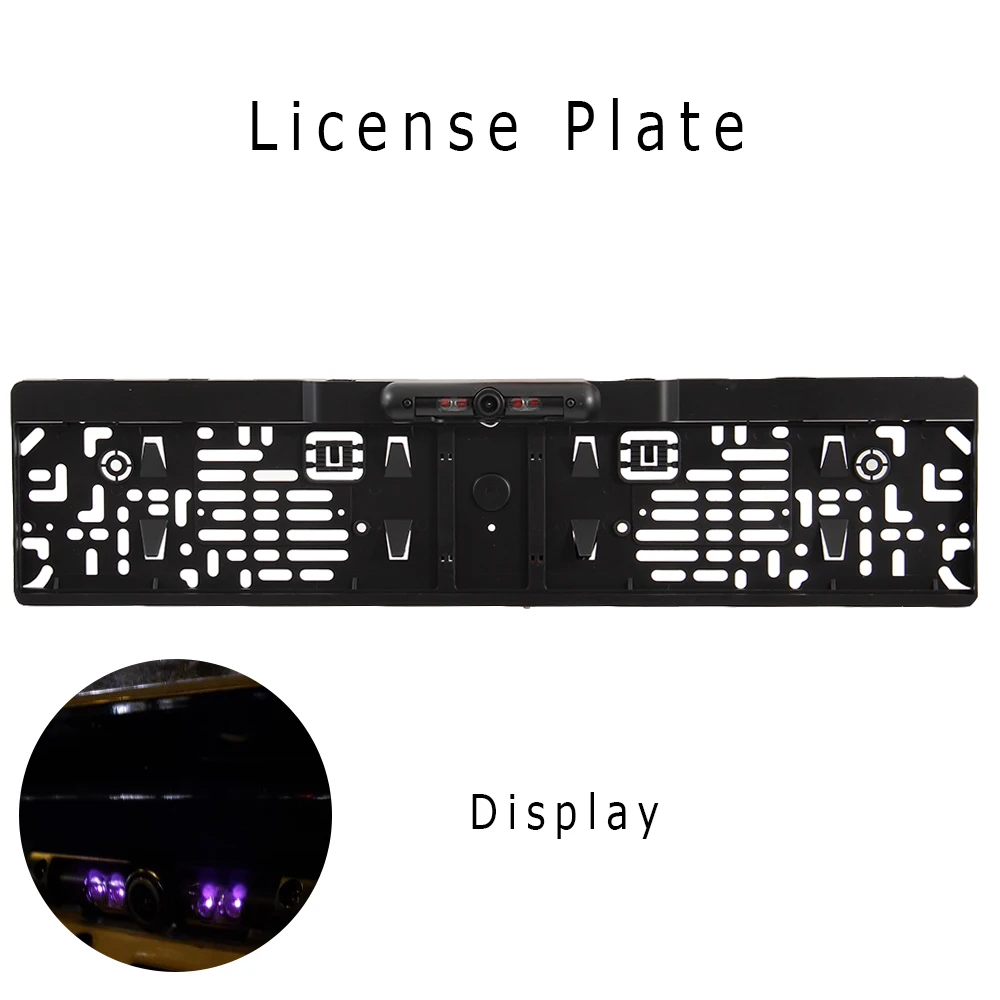 

Auto EU Car License Plate Frame Rear View Camera HD Night Vision Rear View Camera Reverse Rear Camera with 4 IR Light