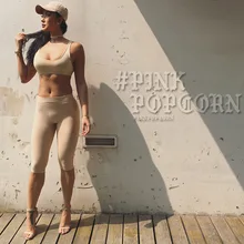  Summer Women Suit Two 2 Piece Set Sleeveless Strapless Sexy Casual Sporting Suit Set Solid Shorts Pants Tracksuit 