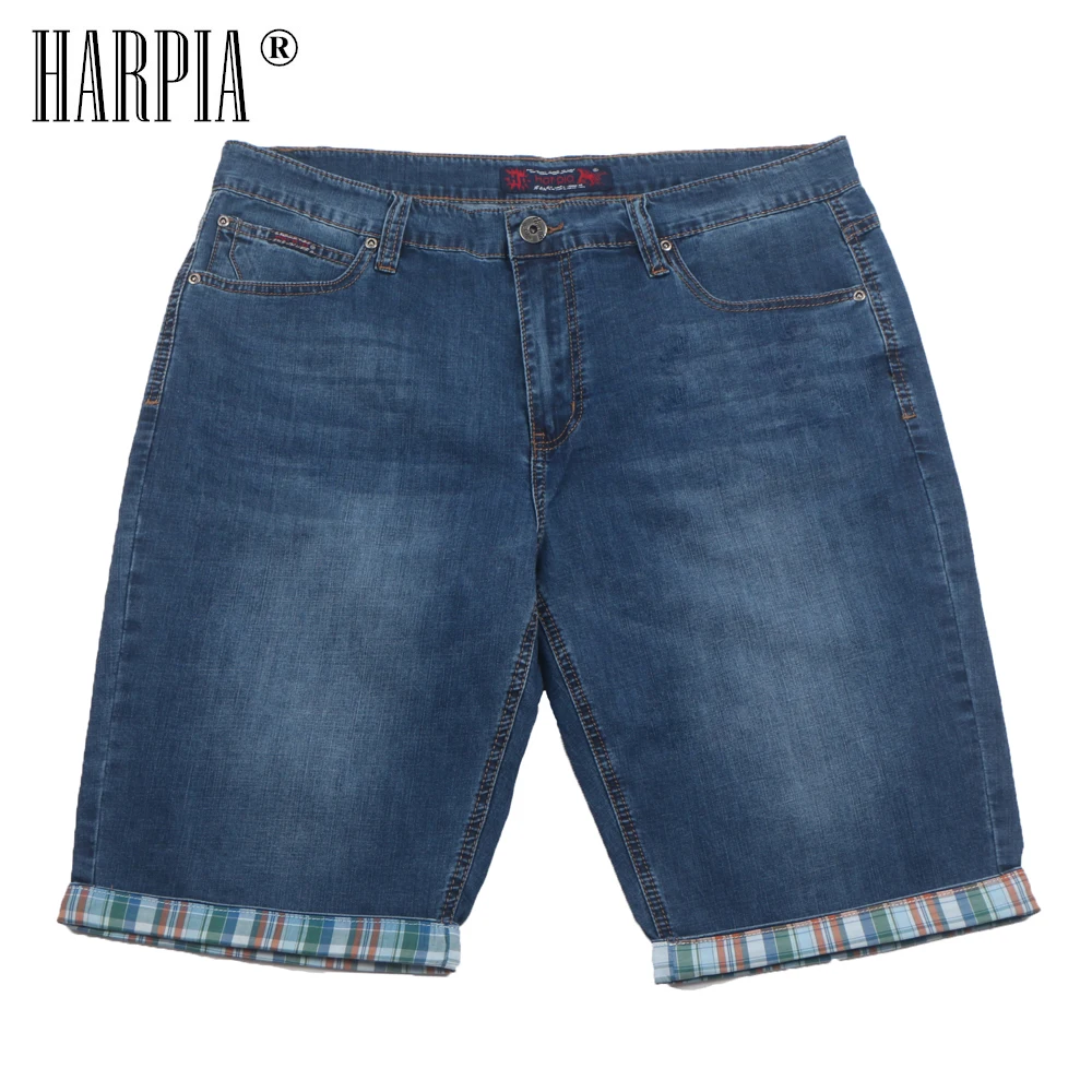 

HARPIA Large Size Mens Casual Jeans Shorts Fashion Brand Slim Stretch Denim Short pants Men Summer streetwear Cowboy Jeans male