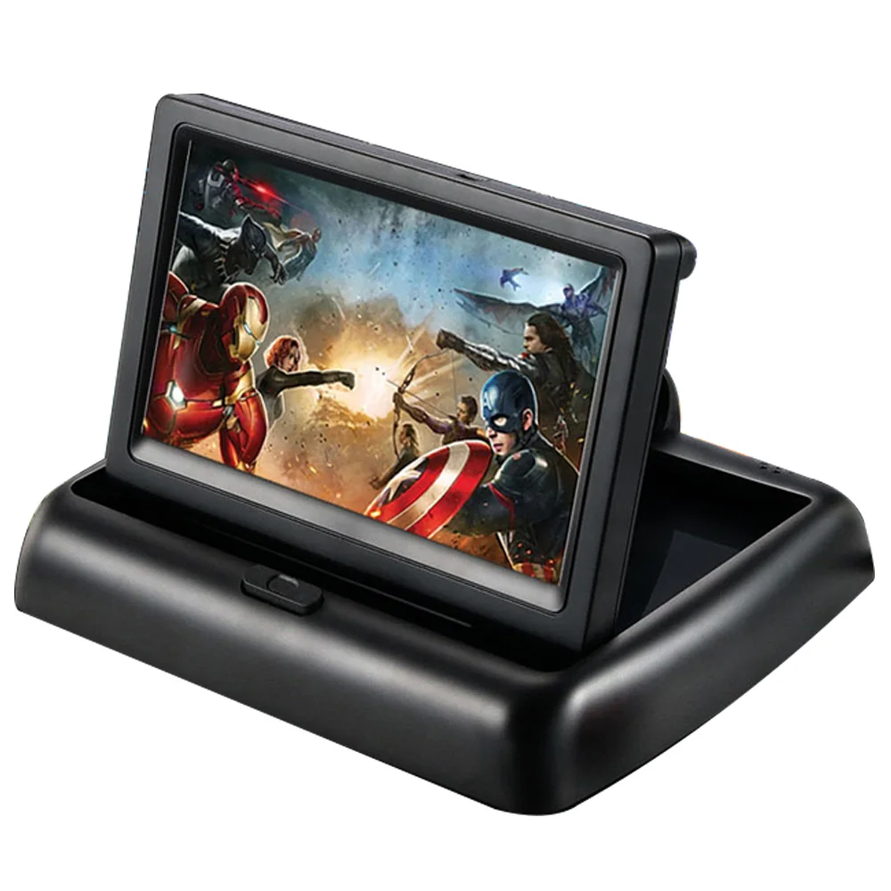 4.3" High Resolution Car LCD Color Monitor Foldable Rearview Dashboard