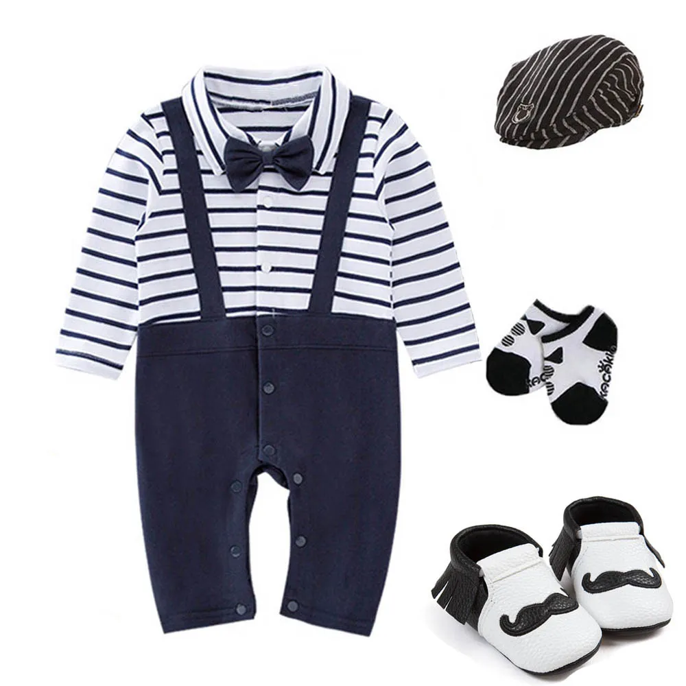 

kids baby boys clothes party wedding birthday Tuxedo cotton bodysuit outfits & set baby Christening suit photo props
