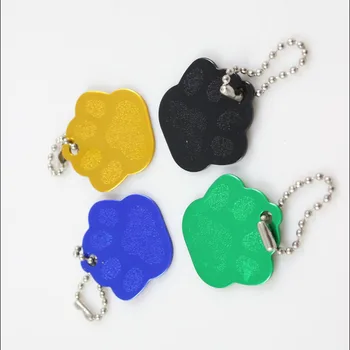 

1000 pcs Blank DIY Paw Print Pet ID Tag Dog Cat Name Card Key Tags with Chains Ring- DHL Free Shipping