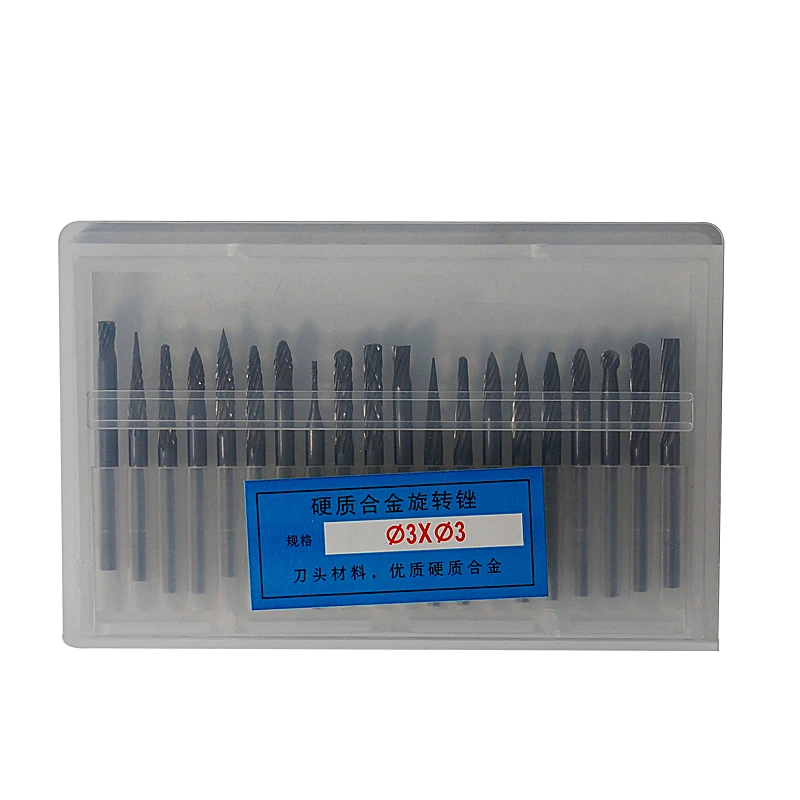 

20pcs 3.175mm Aluminum alloy bit triangular sharp knife carbide milling cutter flat bottom end mill engraving