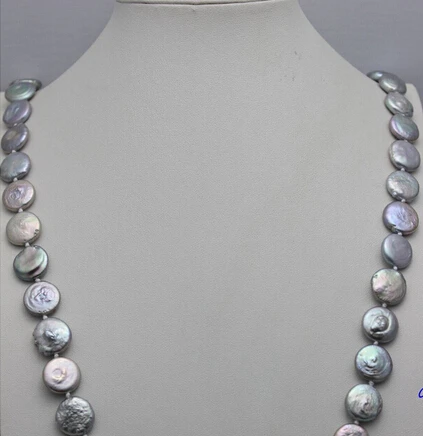 

Free shipping >>@ >809 "Handmade"Gray Freshwater pearl long necklace 32" No Metal Strand/String Beauty