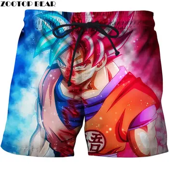 

Red-blue Hair Dragon Ball Men Beach Short Casual Board Short Plage Short Swimwear Male Quick Dry Drop 2019 New Ship ZOOTOP BEAR