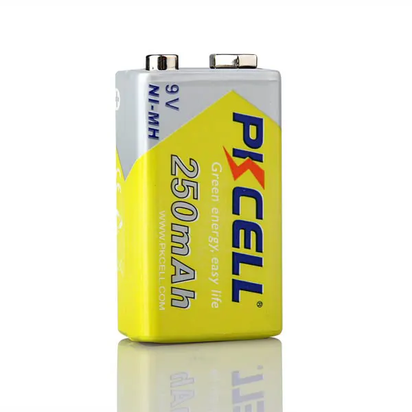 1 упаковка PKCELL NI-MH 6F22 250Mah 9V перезаряжаемая батарея