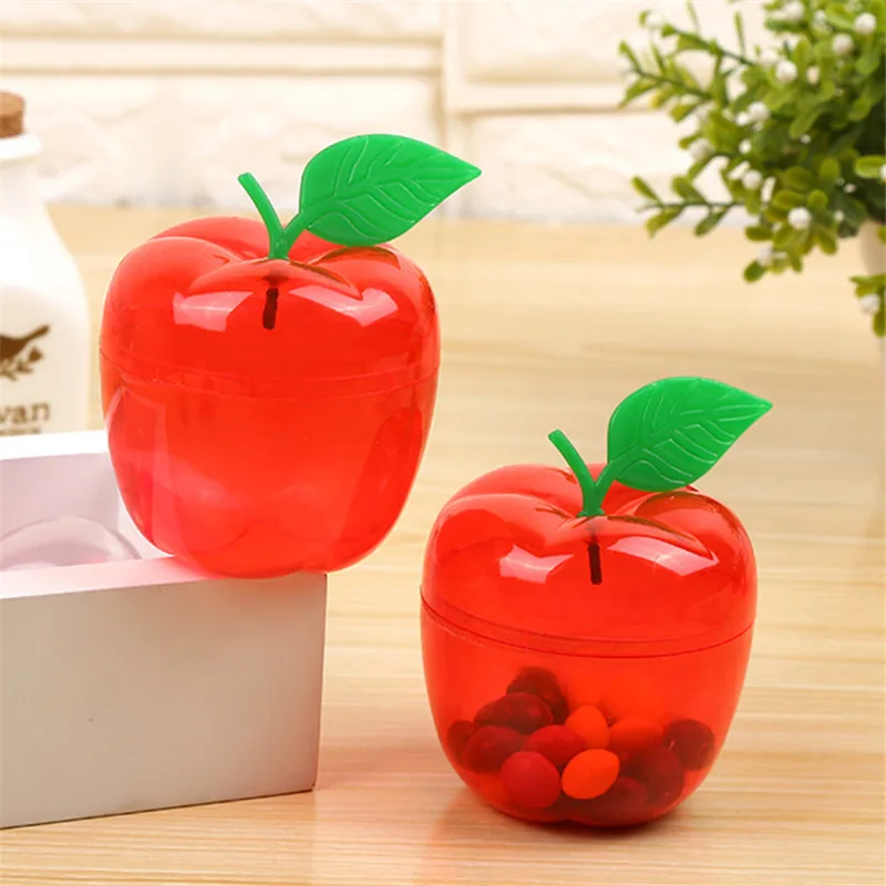 

20pcs Red Apple Plastic Packing Box Unique Jewelry Storage Display Box Wedding Candy Box Event Party Supplies