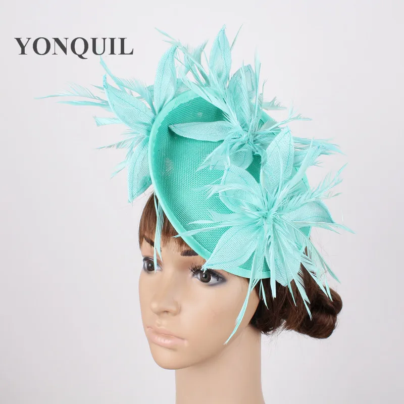 Черные классические свадебные украшения для волос аксессуары Fascinator шляп шапки элегантный оголовье, фетровая шляпка шерстяная брак событие головной убор для женщин вечерние