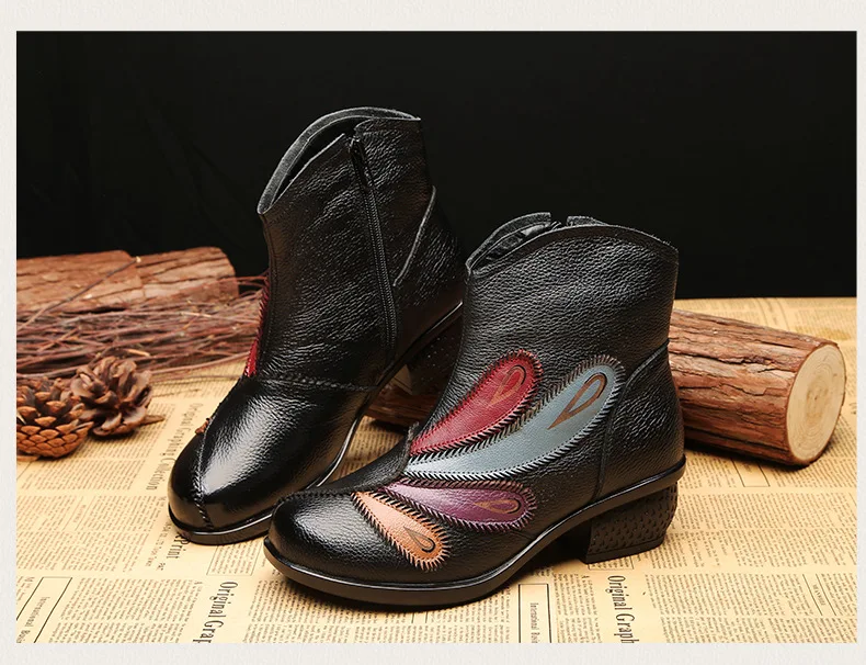 Xiuteng/ женские ботинки из натуральной кожи; Зимние Теплые ботильоны; женская зимняя обувь с плюшевой стелькой