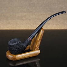 Pipe à fumer noire classique, tuyau en bois de bruyère avec filtre de 3mm, Pipe à tabac faite à la main avec gravure aléatoire, ensemble d'outils gratuits