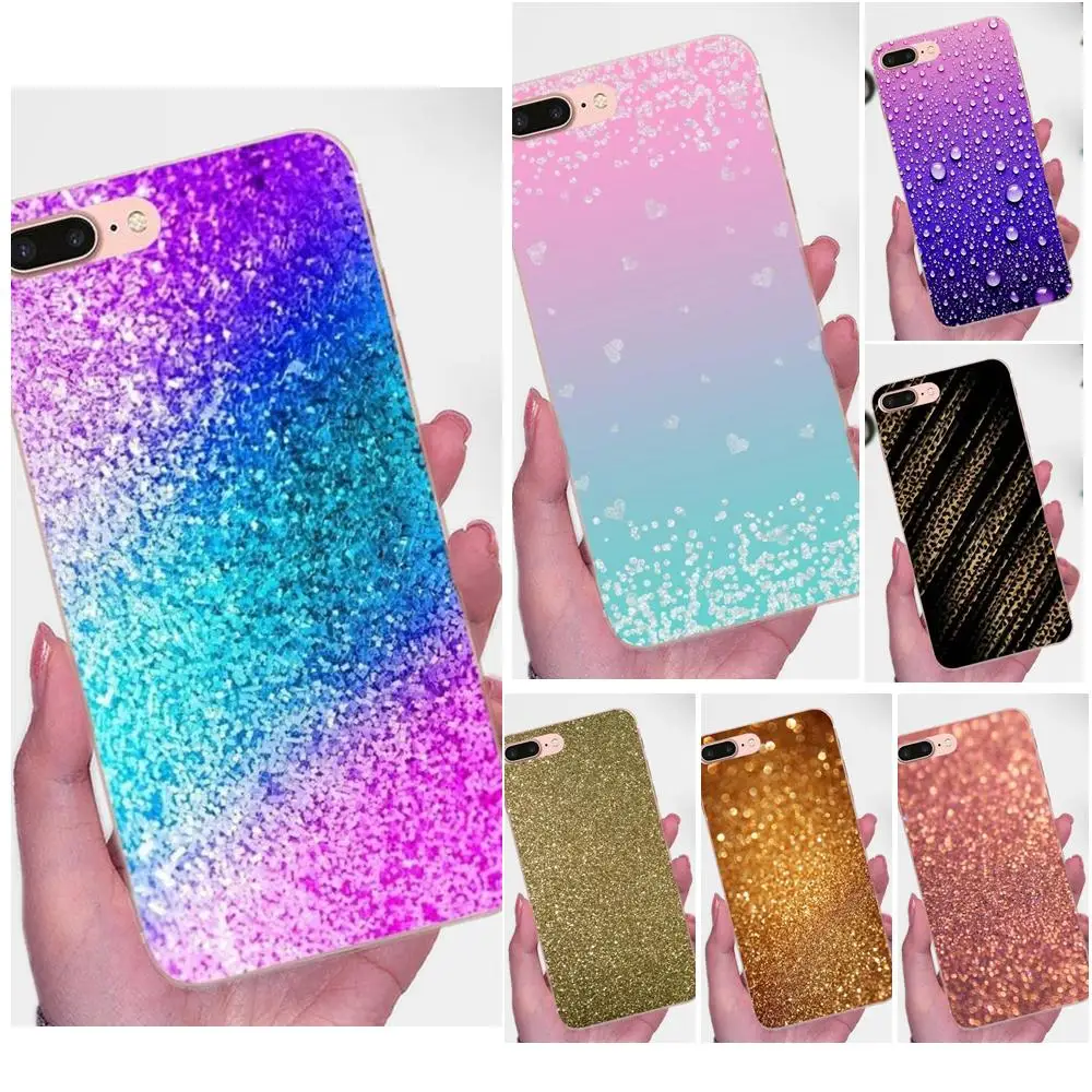 Новый стиль блестящие золотые блестки для Huawei P7 Honor 4C 5A 5C 5X 6 6C 6A 6X 7 7X 8 9 V8 V10 Y3II Y5II Y6II