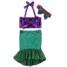 3 шт./компл. новейший прекрасный детский купальный костюм русалки для маленьких девочек, костюм купальник, комплект бикини