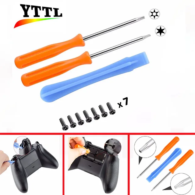 オープニングキット T6 T8 ドライバーと 7 本のネジ Xbox One コントローラー Xbox 360 コントローラ T8h T6 セットツール Xbox One エリート詐欺 Torx T8h Screwdriver Setkit Kits Aliexpress