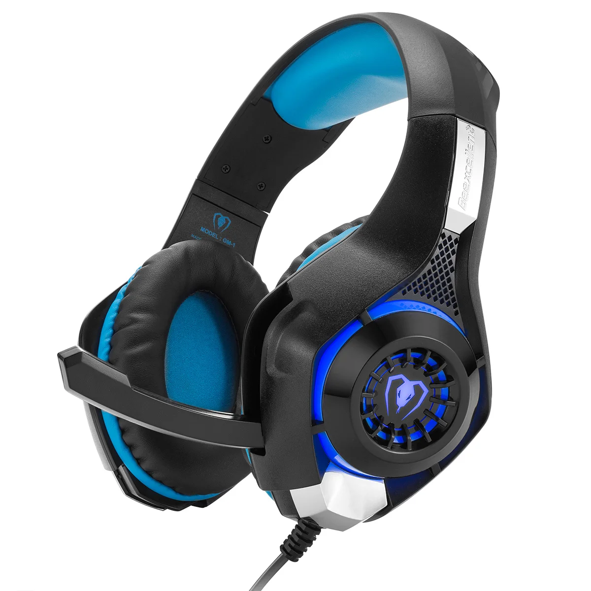 TOPROAD Стерео Игровые наушники бас объемного шума шумоподавления Накладные наушники с микрофоном светодиодный светильник для PS4 ПК Xbox One ноутбука - Цвет: black blue headset