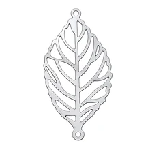 DoreenBeads филигрань нержавеющая сталь соединители фурнитура для украшений лист Серебряный тон 30x15 мм, отверстие: 1 мм 1 шт. Новинка