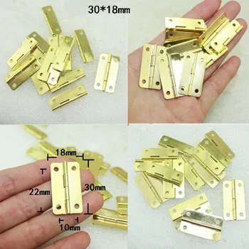 

Wholesale Antique Yellow/Gold Color 4 Holes Cabinet Wooden Wine Box Door Hinge 30*18mm,200Pcs