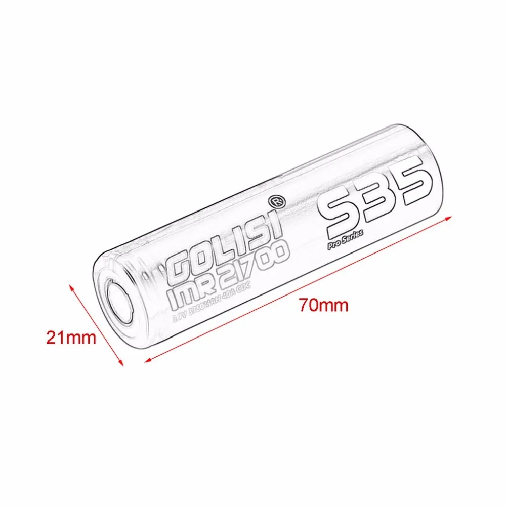 1 шт. GOLISI S35 литий-ионная 21700 аккумуляторная батарея 3,7 V 3750mAh литиевая батарея для светодиодный фонарик игрушки